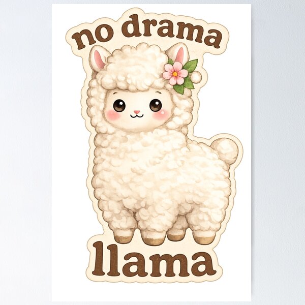 Item preview, No Drama Llama designed and sold by Little Happy Things.