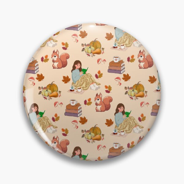 Item preview,  Cozy Autumn Reading Seamless Pattern with Girl, , Squirrel, Books and Hot Drinks designed and sold by BigDigital.