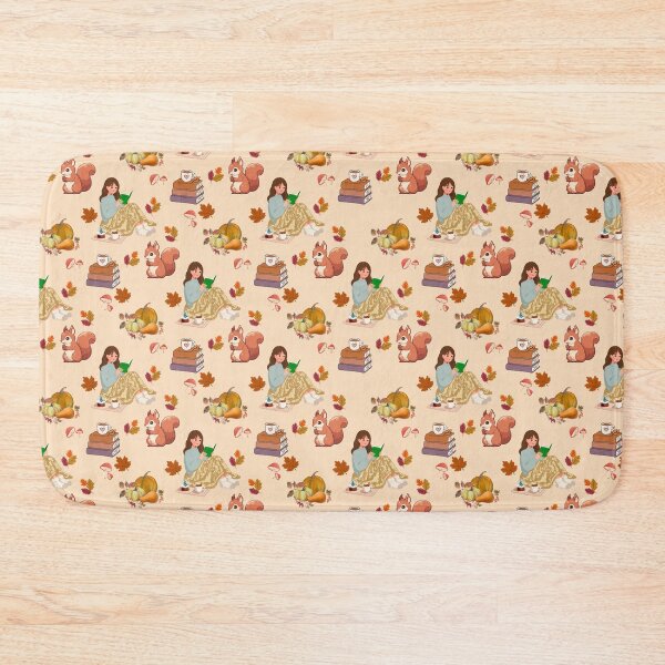 Item preview,  Cozy Autumn Reading Seamless Pattern with Girl, , Squirrel, Books and Hot Drinks designed and sold by BigDigital.