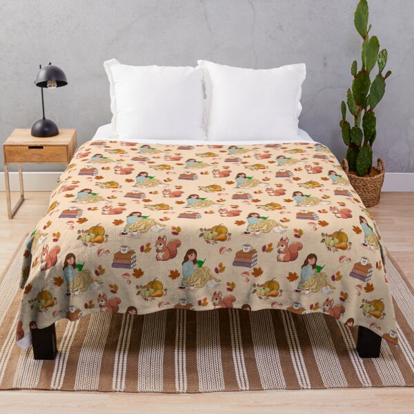 Item preview,  Cozy Autumn Reading Seamless Pattern with Girl, , Squirrel, Books and Hot Drinks designed and sold by BigDigital.