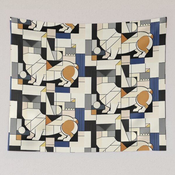 Item preview, cubist animal artwork designed and sold by forget45studio.