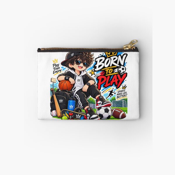 Item preview, Born to Play Sports Anime Boy Sticker | Basketball Soccer Baseball Sports Sticker designed and sold by Genzfirevibes.