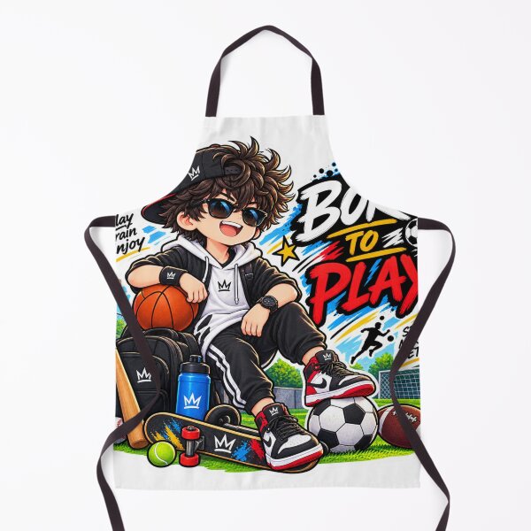 Item preview, Born to Play Sports Anime Boy Sticker | Basketball Soccer Baseball Sports Sticker designed and sold by Genzfirevibes.