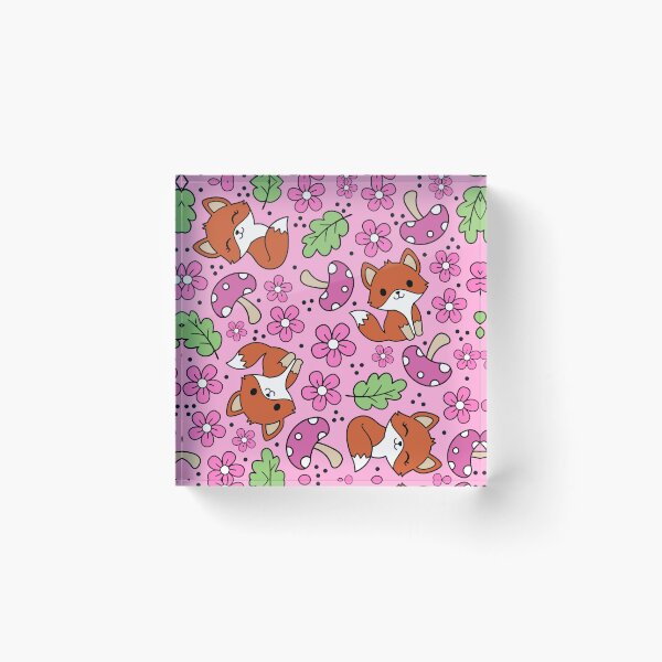 Item preview, Fox Friends Floral in Pink  designed and sold by KrisInStitches.