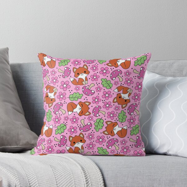 Item preview, Fox Friends Floral in Pink  designed and sold by KrisInStitches.