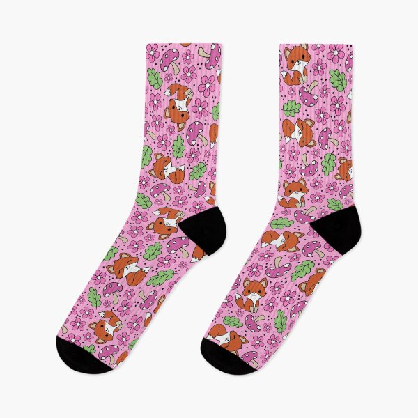 Item preview, Fox Friends Floral in Pink  designed and sold by KrisInStitches.