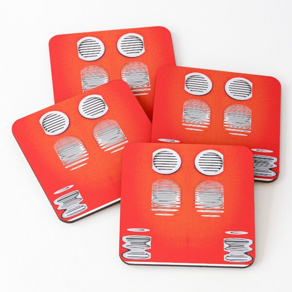 Item preview, four grilled rould windows and red walls with rippled reflection designed and sold by mister-john.