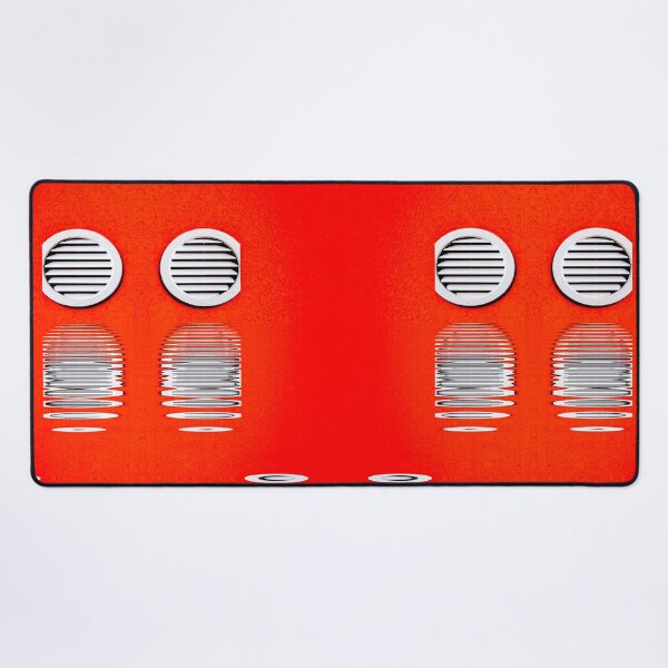 Item preview, four grilled rould windows and red walls with rippled reflection designed and sold by mister-john.