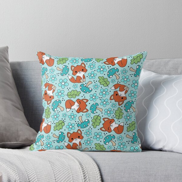 Item preview, Fox Friends Floral in Blue designed and sold by KrisInStitches.