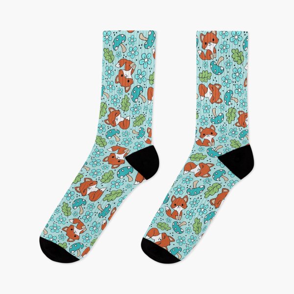 Item preview, Fox Friends Floral in Blue designed and sold by KrisInStitches.
