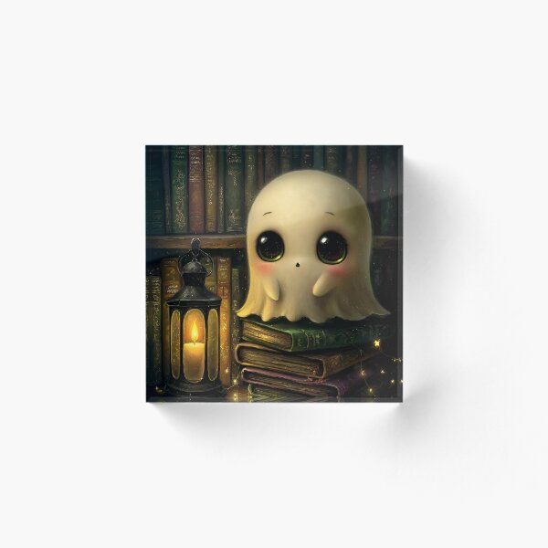 Item preview, Library Ghost | Cozy Haunted Library | Gothic Storybook Halloween Art designed and sold by InkAndGloom.