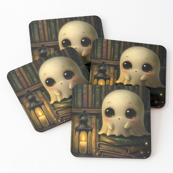Item preview, Library Ghost | Cozy Haunted Library | Gothic Storybook Halloween Art designed and sold by InkAndGloom.