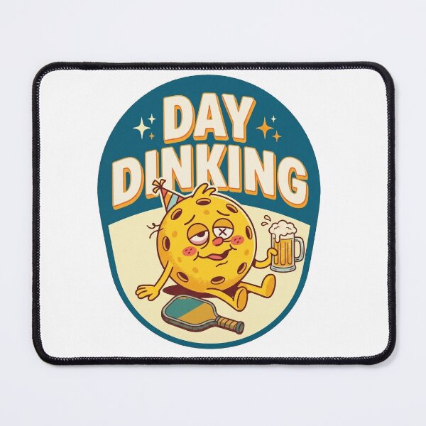 Item preview, Day Dinking Funny Retro Pickleball Beer Mascot designed and sold by randaper.