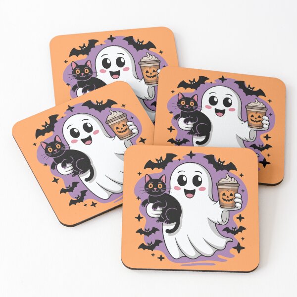 Item preview, Halloween Ghost With Black Cat designed and sold by Horizon-Design.