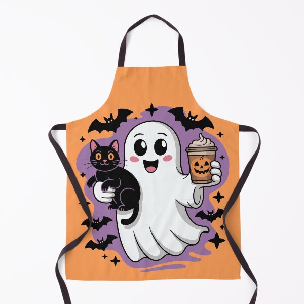 Item preview, Halloween Ghost With Black Cat designed and sold by Horizon-Design.