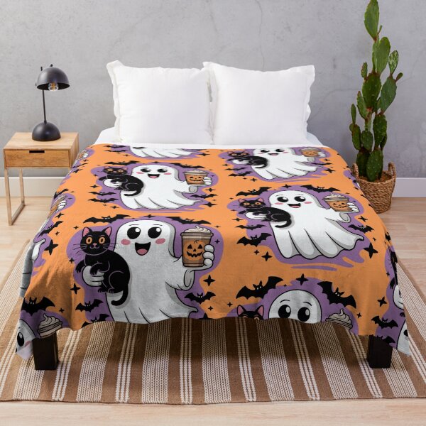 Item preview, Halloween Ghost With Black Cat designed and sold by Horizon-Design.