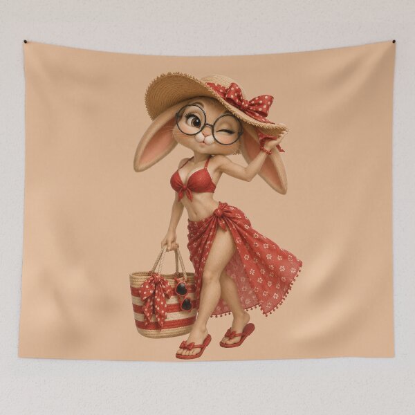 Item preview, Vintage Bunny Beach Girl designed and sold by GRFORA.