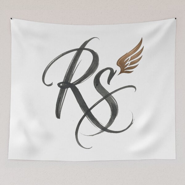Item preview, RS Monogram Logo with Wings - Elegant Calligraphy Initial designed and sold by RS-Globalist-.