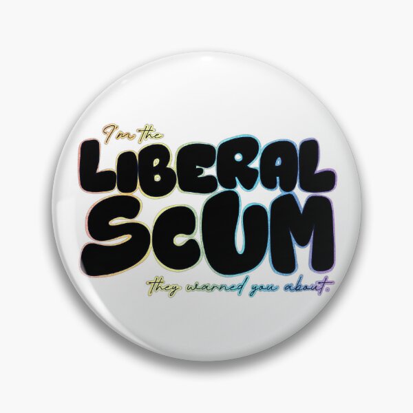 Item preview, I'm the Liberal Scum | Black Bubble Letter Art | Rainbow Outline Political Print designed and sold by RareSquareBearArts.