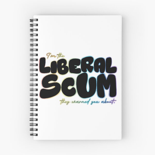 Item preview, I'm the Liberal Scum | Black Bubble Letter Art | Rainbow Outline Political Print designed and sold by RareSquareBearArts.