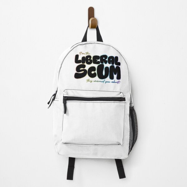 Item preview, I'm the Liberal Scum | Black Bubble Letter Art | Rainbow Outline Political Print designed and sold by RareSquareBearArts.