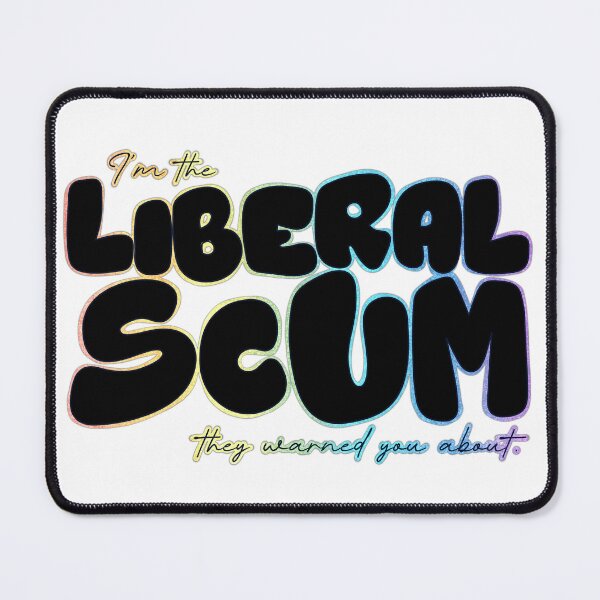 Item preview, I'm the Liberal Scum | Black Bubble Letter Art | Rainbow Outline Political Print designed and sold by RareSquareBearArts.