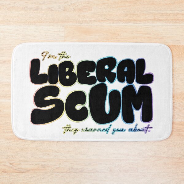 Item preview, I'm the Liberal Scum | Black Bubble Letter Art | Rainbow Outline Political Print designed and sold by RareSquareBearArts.