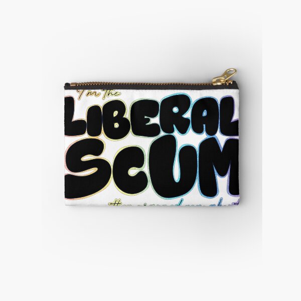 Item preview, I'm the Liberal Scum | Black Bubble Letter Art | Rainbow Outline Political Print designed and sold by RareSquareBearArts.