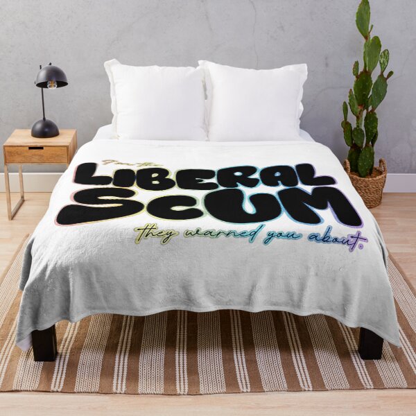 Item preview, I'm the Liberal Scum | Black Bubble Letter Art | Rainbow Outline Political Print designed and sold by RareSquareBearArts.