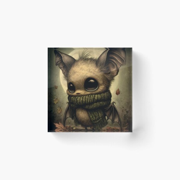 Item preview, Bat in Scarf | Cozy Autumn Bat | Gothic Storybook Halloween Art designed and sold by InkAndGloom.