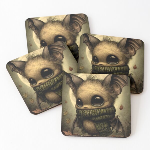 Item preview, Bat in Scarf | Cozy Autumn Bat | Gothic Storybook Halloween Art designed and sold by InkAndGloom.