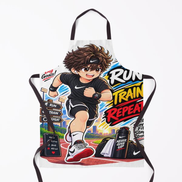 Item preview, Run Train Repeat Anime Runner Sticker | Running Fitness Motivation Sticker designed and sold by Genzfirevibes.