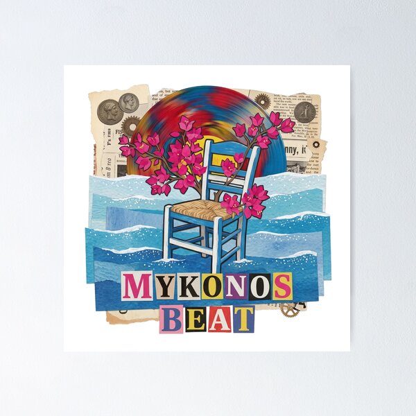 Item preview, Mykonos Greek Islands Summer Vacation Art (T-Shirt, Poster & Sticker) designed and sold by OzzFrequency.