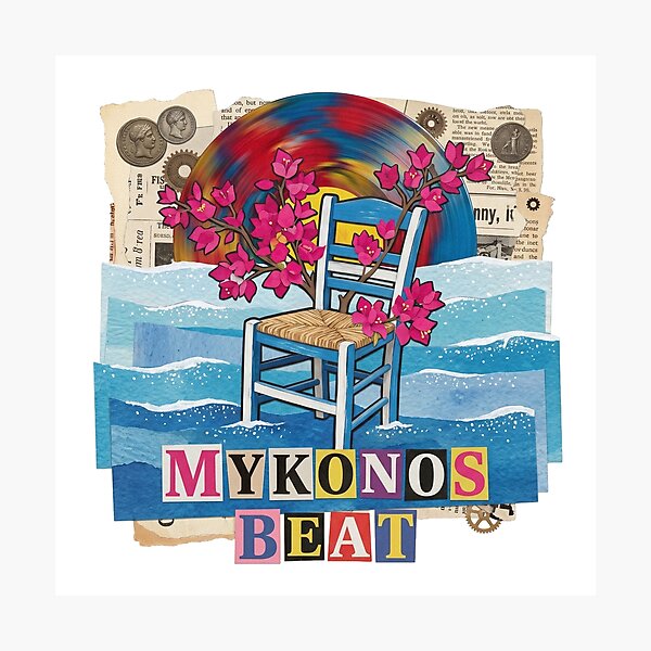Item preview, Mykonos Greek Islands Summer Vacation Art (T-Shirt, Poster & Sticker) designed and sold by OzzFrequency.