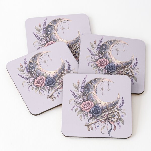 Item preview, Celestial Crescent Moon and Antique Key designed and sold by SasmitaStudioCo.