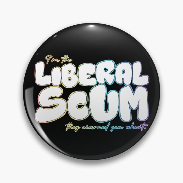 Item preview, I'm the Liberal Scum | White Bubble Letter Art | Rainbow Outline Political Print designed and sold by RareSquareBearArts.