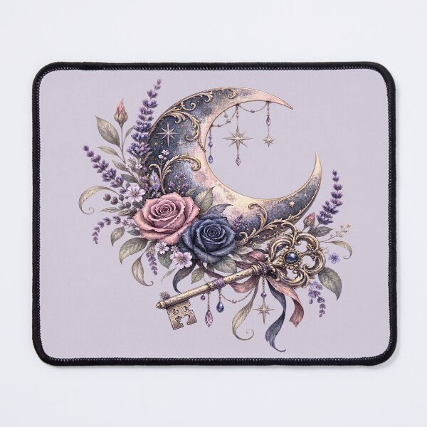 Item preview, Celestial Crescent Moon and Antique Key designed and sold by SasmitaStudioCo.