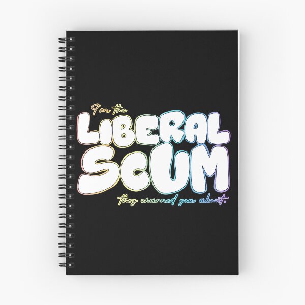 Item preview, I'm the Liberal Scum | White Bubble Letter Art | Rainbow Outline Political Print designed and sold by RareSquareBearArts.