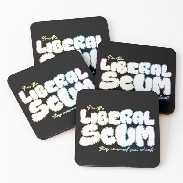 Item preview, I'm the Liberal Scum | White Bubble Letter Art | Rainbow Outline Political Print designed and sold by RareSquareBearArts.