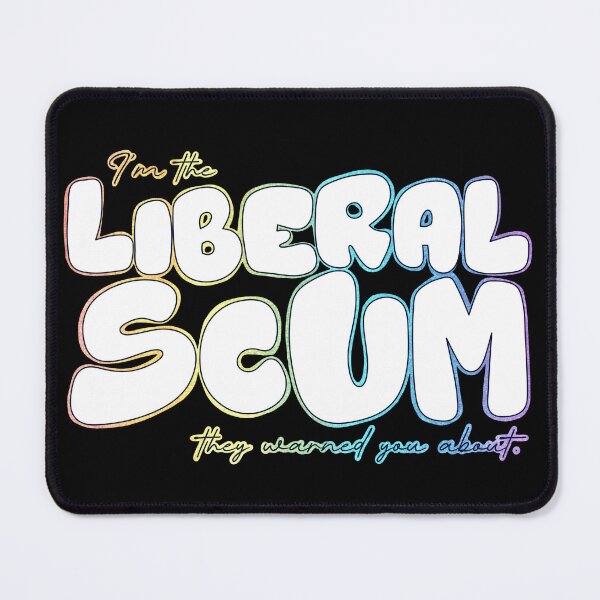 Item preview, I'm the Liberal Scum | White Bubble Letter Art | Rainbow Outline Political Print designed and sold by RareSquareBearArts.