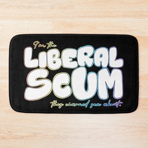 Item preview, I'm the Liberal Scum | White Bubble Letter Art | Rainbow Outline Political Print designed and sold by RareSquareBearArts.