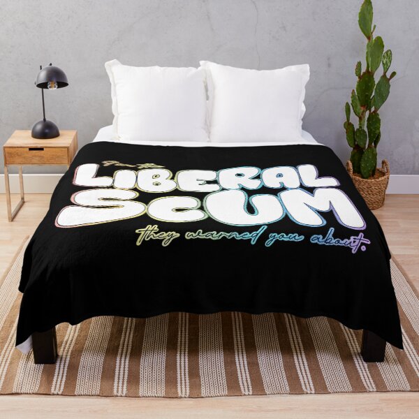 Item preview, I'm the Liberal Scum | White Bubble Letter Art | Rainbow Outline Political Print designed and sold by RareSquareBearArts.