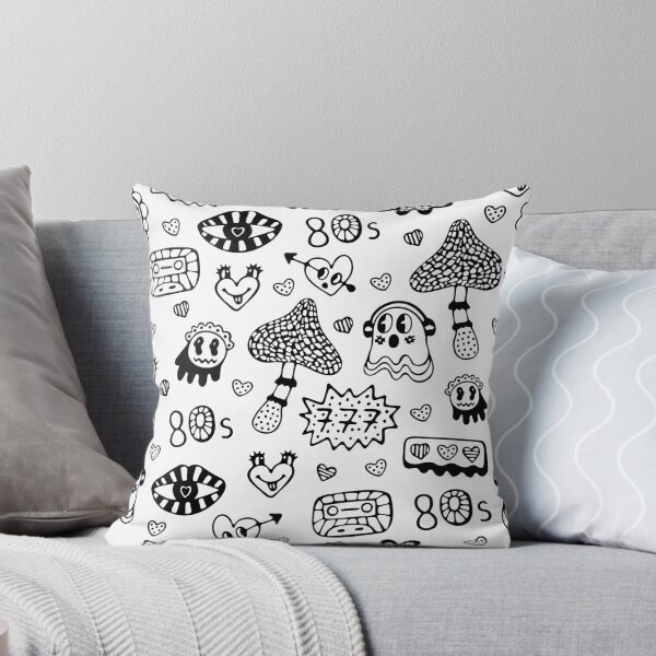 Item preview, Cute black line psychedelic seamless pattern designed and sold by OM-lova.