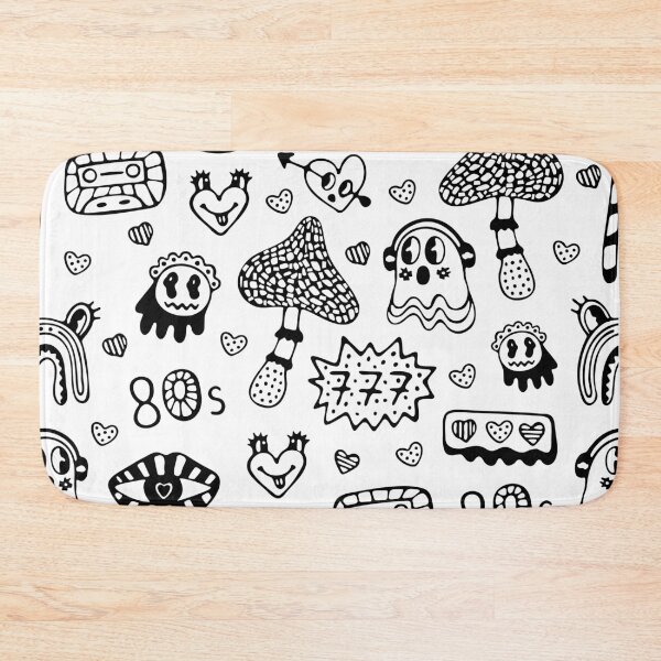 Item preview, Cute black line psychedelic seamless pattern designed and sold by OM-lova.