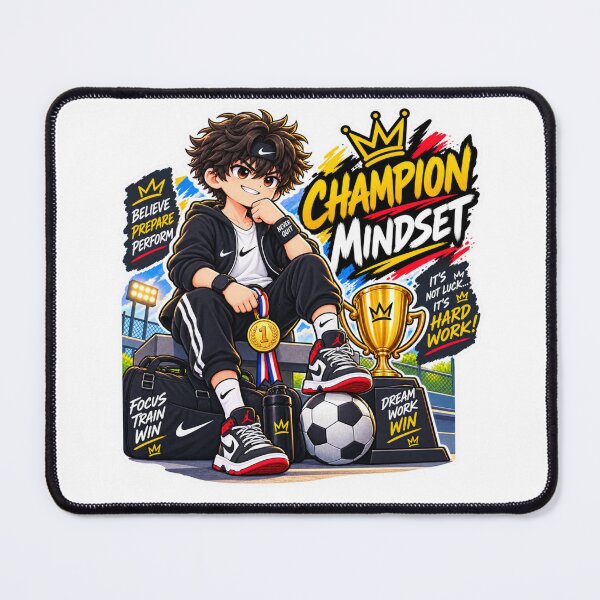 Item preview, Champion Mindset Anime Sports Sticker | Motivational Athlete Fitness Sticker designed and sold by Genzfirevibes.