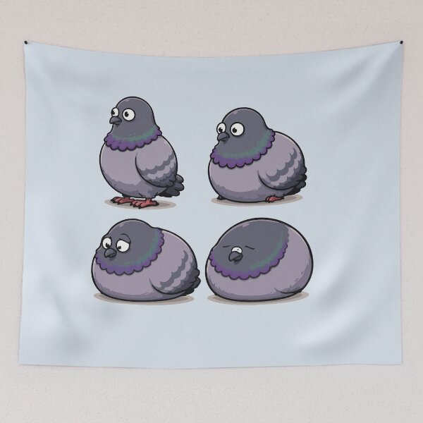 Item preview, Cute Pigeon Expression Sheet Sticker – Funny Bird designed and sold by SimplePoDesign.