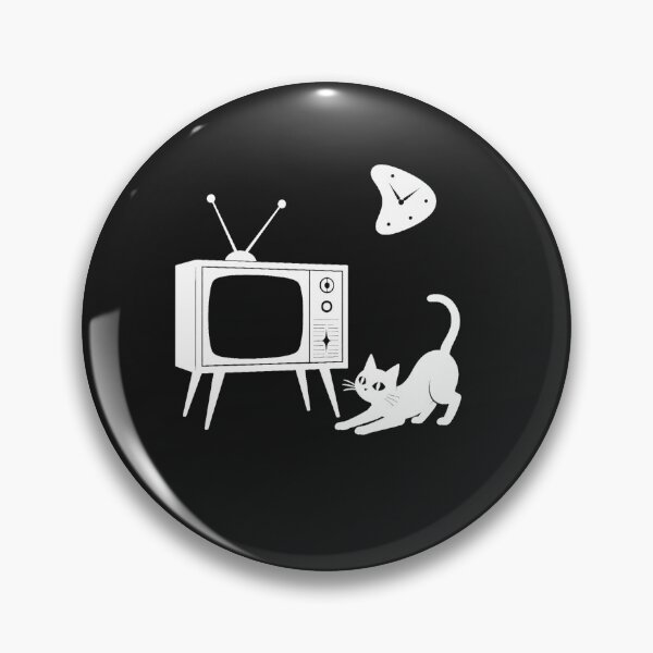 Item preview, Mid-Century Modern Cat & TV White Ink designed and sold by Retroteez.