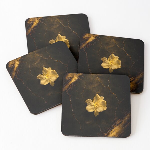 Item preview, Golden Yellow Flower Dark Botanical Art — HamieStudio | Hamie designed and sold by HamieStudio.