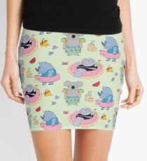 Beach animals - green Mini Skirt