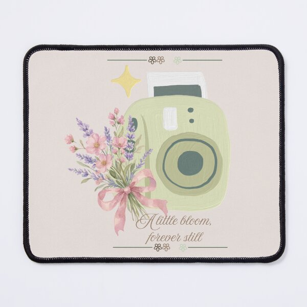 Item preview, Aesthetic Floral Camera Sticker | Vintage Camera & Flower Bouquet Art | “A Little Bloom, Forever Still” designed and sold by BLOOMVELLE.